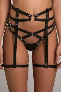 VoyeurX Powerless Leather Garter Belt