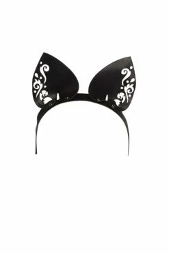 VoyeurX Lilly Leather Cat Ears Silver Fox