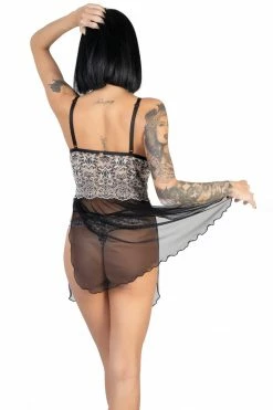 Eros Veneziani Femme Fatale Eros Bicolor Lace Babydoll