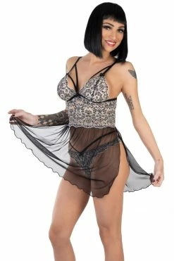 Eros Veneziani Femme Fatale Eros Bicolor Lace Babydoll