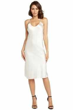 Avery Rose Lingerie Madison Silk Slip Dress β Clear Crystal Beaded Straps Pure Silk