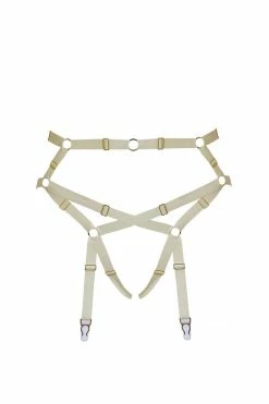 Elissa Poppy Garter Belts Baubo White Latex Suspender Briefs