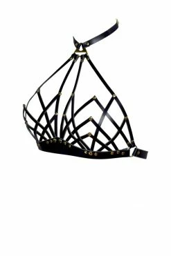 Love Lorn Lingerie Celine Halter Leather Bra