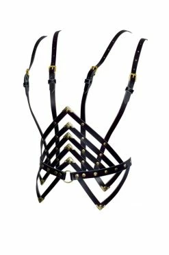 Love Lorn Lingerie Toys & Accessories Diamanté Black Leather Waist Harness