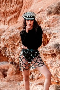 VoyeurX Long Submissive Skirt Silver Fox