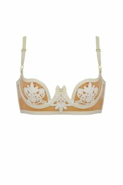 Elissa Poppy Bras Maia White Latex Quarter Cup Bra