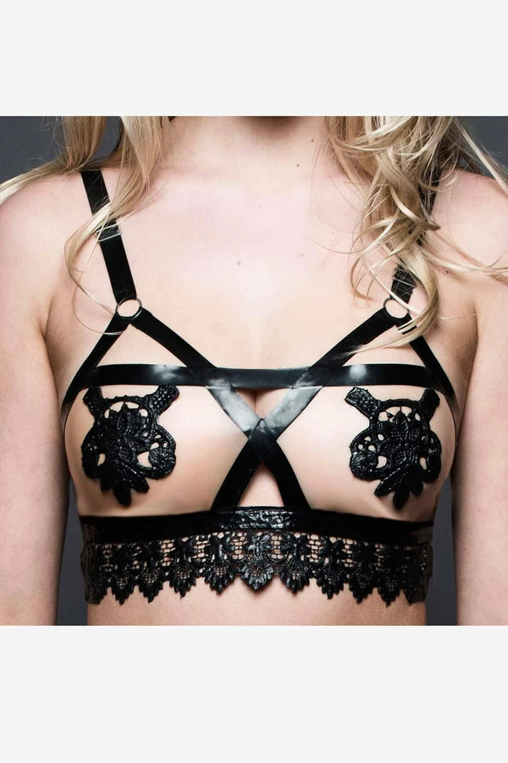 Best Sale ⌛ Elissa Poppy Maia Latex Bralette 🥰 4 Elissa Poppy Maia Latex Bralette