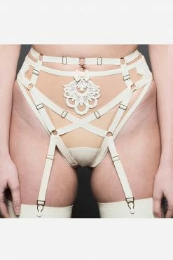 Elissa Poppy Maia White Latex Thong Panties