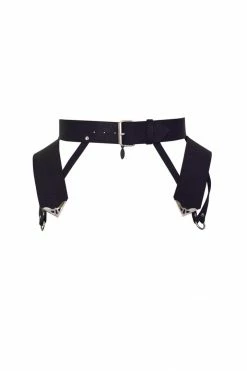 Love Lorn Lingerie Song Leather Peplum Belt Silver Fox