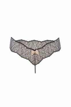 Bracli Sydney Italian Lace Dark Pearl Thong Panties