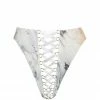 Elissa Poppy Alexis Lace Up White Latex Knicker Panties