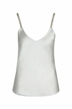 Avery Rose Lingerie Chiara Silk Cami Set – Clear Crystal Beaded Straps Lingerie Sets