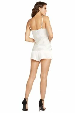 Avery Rose Lingerie Chiara Silk Cami Set – Clear Crystal Beaded Straps Lingerie Sets