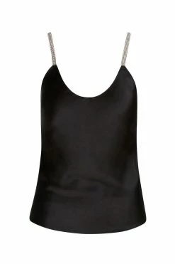 Avery Rose Lingerie Chiara Silk Cami Set – Clear Crystal Beaded Straps Lingerie Sets