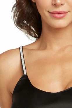 Avery Rose Lingerie Lingerie Sets Chiara Silk Cami Set – Clear Swarovski Straps