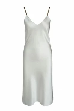 Avery Rose Lingerie Madison Silk Slip Dress – Gold Swarovski Straps