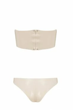 Elissa Poppy Bandeau Cheeky White Ivory Latex Lingerie Set