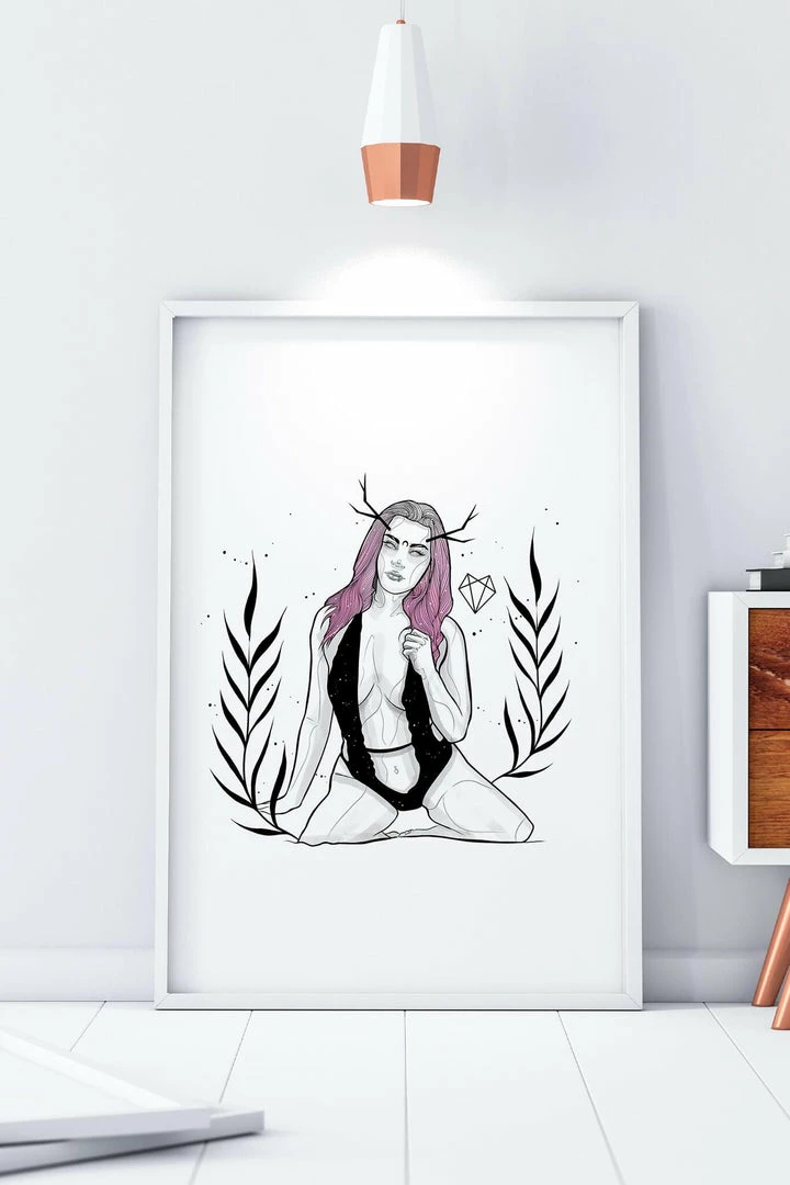 Flash Sale π Wolfmumma Darkest Vixen Framed Art β’ Becca β 3 Wolfmumma Darkest Vixen Framed Art β’ Becca