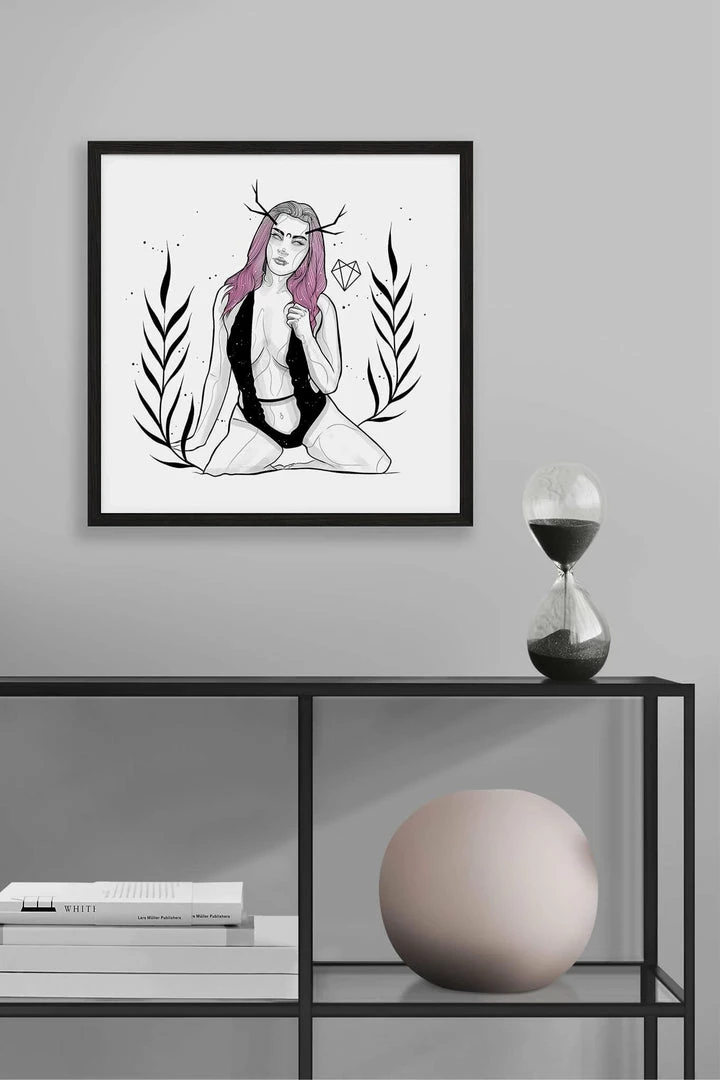 Flash Sale π Wolfmumma Darkest Vixen Framed Art β’ Becca β 4 Wolfmumma Darkest Vixen Framed Art β’ Becca
