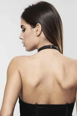 Bijoux Indiscrets Maze Vegan Leather O-Ring Choker