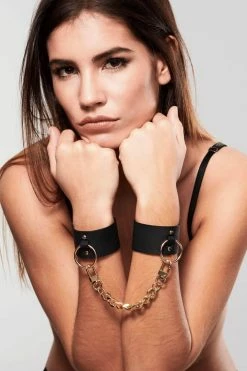 Bijoux Indiscrets Maze Vegan Leather Wide Handcuffs