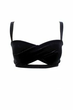 K+1% Black Velour Bra