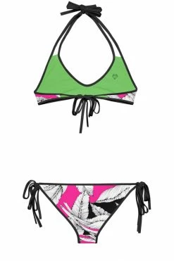 Darkest Fox Fuschia Jungle Green Canopy Reversible Bikini