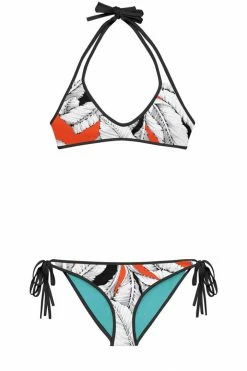 Darkest Fox Tangerine Jungle Sapphire Sky Reversible Bikini Swimwear