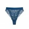 Monique Morin Blue Wild Lace Hi Leg Panty