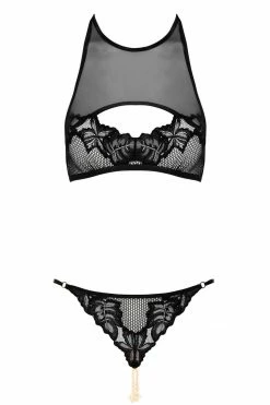 Bracli London Leavers Lace Garter Belt Set Lingerie Sets