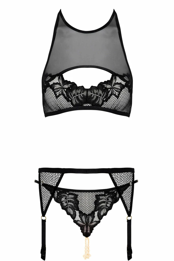 Discount 🔥 Bracli London Leavers Lace Garter Belt Set Lingerie Sets 💯 3 Bracli London Leavers Lace Garter Belt Set Lingerie Sets