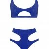 Elissa Poppy Royalblue Navy Cut Out Latex Lingerie Set