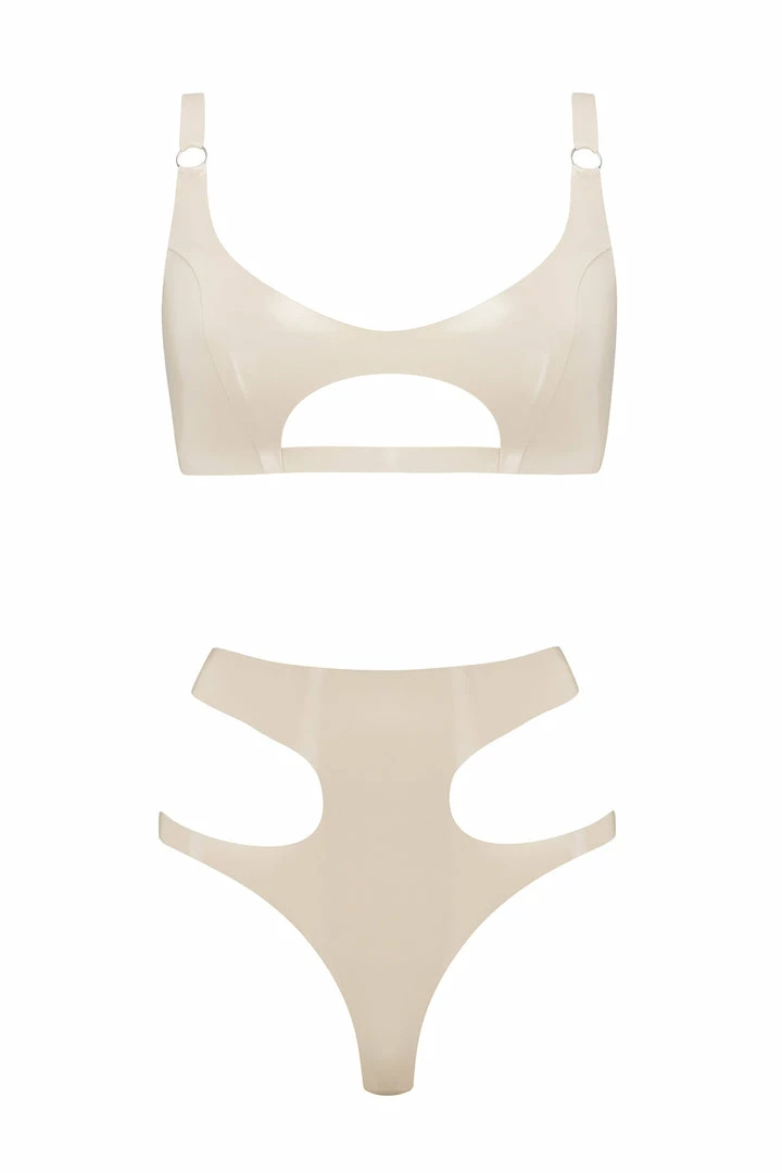 Best deal ⭐ Elissa Poppy Lingerie Sets White Ivory Cut Out Latex Lingerie Set ⌛ 3 Elissa Poppy Lingerie Sets White Ivory Cut Out Latex Lingerie Set