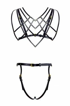 Promo ✔️ Love Lorn Lingerie Celine Art Deco Open Cup Leather Set ⌛ 15 Love Lorn Lingerie Celine Art Deco Open Cup Leather Set