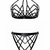 Love Lorn Lingerie Celine Art Deco Halter Leather Set Lingerie Sets