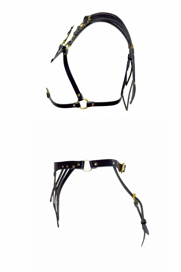 Promo ✔️ Love Lorn Lingerie Celine Art Deco Open Cup Leather Set ⌛ 5 Love Lorn Lingerie Celine Art Deco Open Cup Leather Set