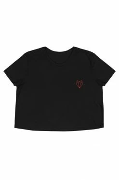 Darkest Fox Embroidered Logo Crop Tee Bodysuits & Tops