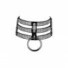 VoyeurX Triple Layered Diamond Leather Collar