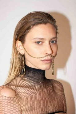 Domestique Long Bold Chain Double Earring 18K - 24K Gold