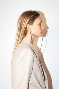 Domestique Long Bold Chain Double Earring 18K - 24K Gold