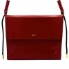Domestique Large Flap Red Leather Pouch 18K - 24K Gold