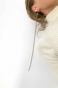 Domestique 18K - 24K Gold Long Bold Chain Simple Earring