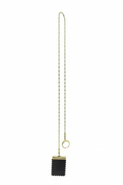 Domestique Long Thin Chain Stamp Earring