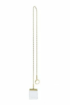 Domestique Long Thin Chain Stamp Earring