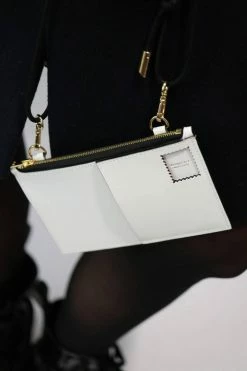 Domestique 18K - 24K Gold Medium Postal White Leather Wallet