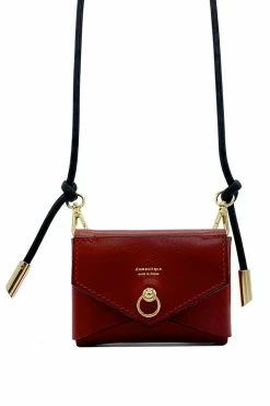 Domestique 18K - 24K Gold Mini Envelope Red Leather Purse
