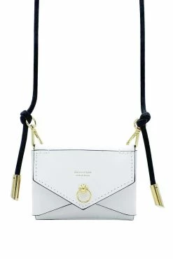 Domestique Mini Envelope White Leather Purse 18K - 24K Gold