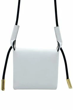 Domestique Mini Flap White Leather Pouch 18K - 24K Gold