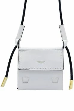 Domestique Mini Flap White Leather Pouch 18K - 24K Gold