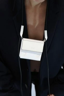 Domestique Mini Flap White Leather Pouch 18K - 24K Gold